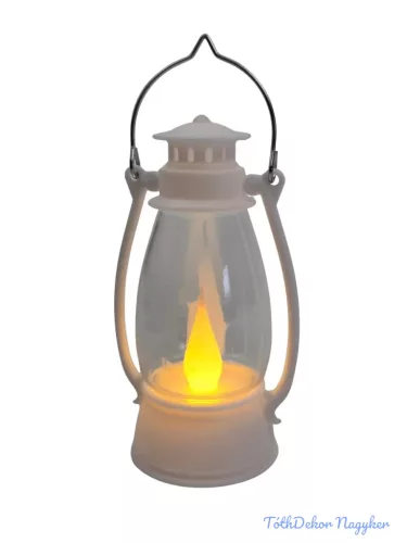 LED akasztós olajlámpás kicsi 9,5cm - Fehér