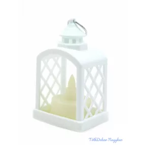 LED lámpás rácsos kicsi 9cm - Fehér