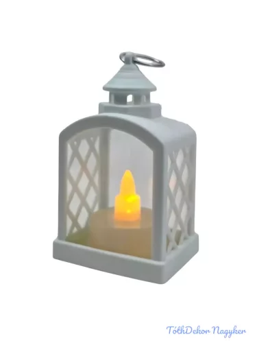 LED lámpás rácsos kicsi 9cm - Fehér