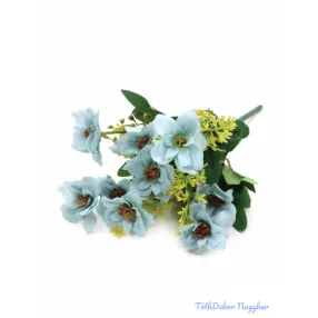 Vegyes színű kicsi selyemvirág csokor 30cm - Kék