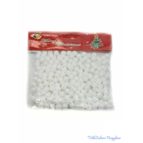 Glitteres golyó díszítő 1cm kb 300db/cs - Fehér