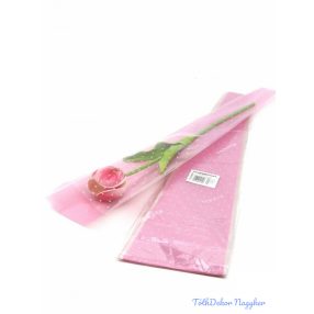 Szálas virág tasak - Apró szív mintás rózsaszín 