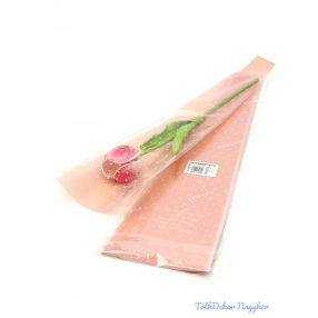 Szálas virág tasak - Apró szív mintás barack 