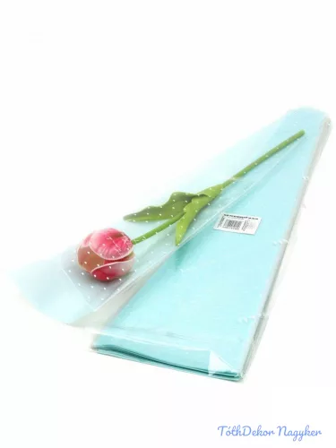 Szálas virág tasak - Apró szív mintás menta