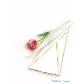 Szálas virág tasak - V mintával fehér 