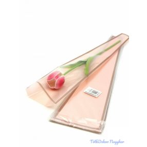 Szálas virág tasak - Metál kerettel halvány rózsaszín