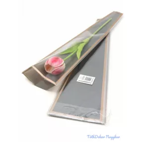 Szálas virág tasak - Metál kerettel szürke