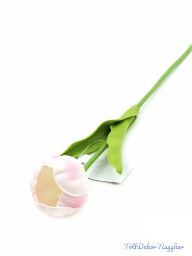 Tulipán szálas real touch 33cm - Halvány rózsaszín