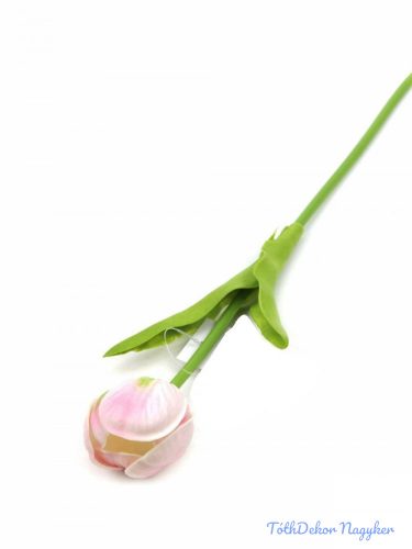 Tulipán szálas real touch 33cm - Babarózsaszín