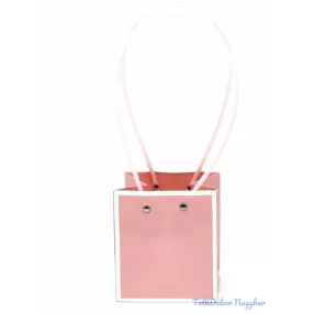 Fehér keretes virágtáska kocka - Barack