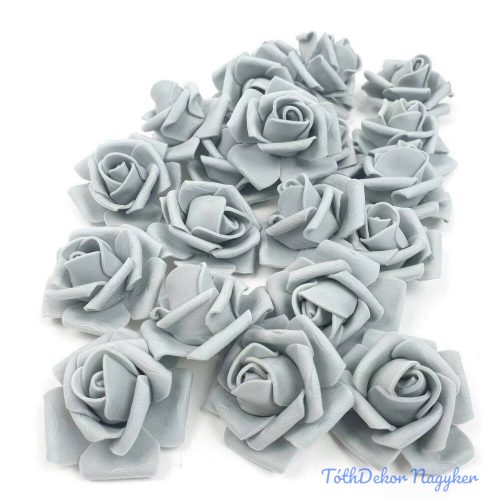 Polifoam rózsa virágfej habrózsa 4 cm - Szürke