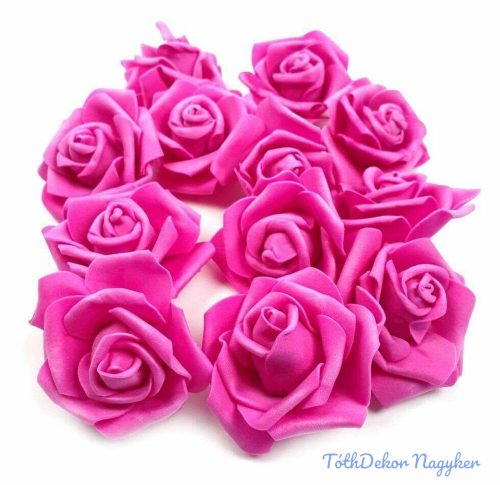 Polifoam rózsa virágfej habrózsa 6 cm - Pink