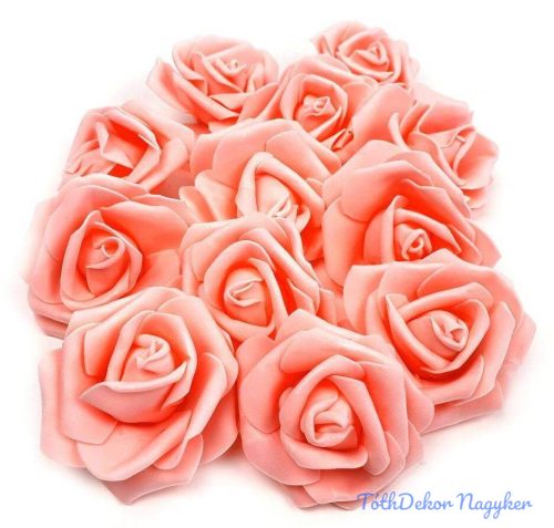 Polifoam rózsa virágfej habrózsa 6 cm - Világos Barack