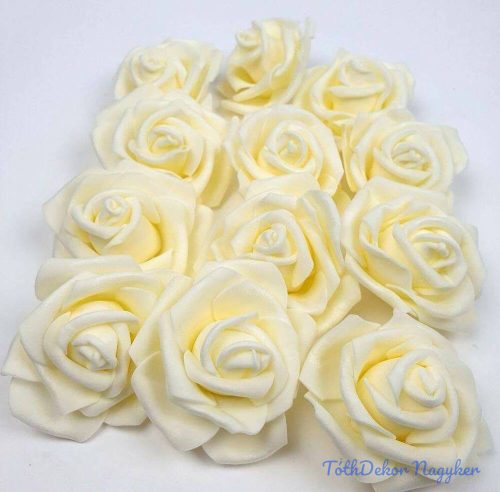 Polifoam rózsa virágfej habrózsa 6 cm - Krém
