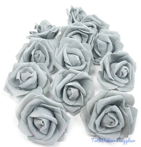 Polifoam rózsa virágfej habrózsa 6 cm - Szürke