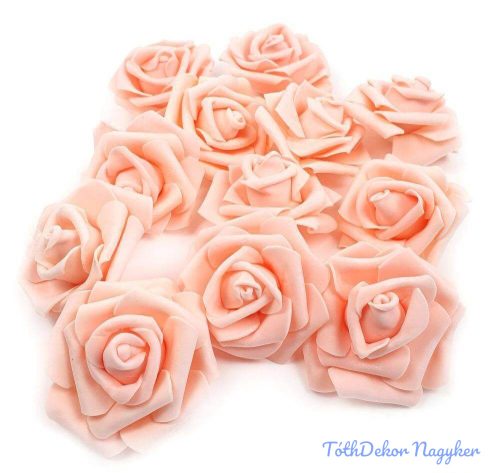 Polifoam rózsa virágfej habrózsa 6 cm - Halvány Barack