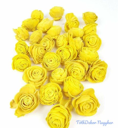 Shola Beauty Rose szárazvirág fej 4 cm - Sárga