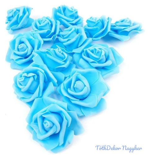 Polifoam rózsa virágfej habrózsa 6 cm - Világos Kék