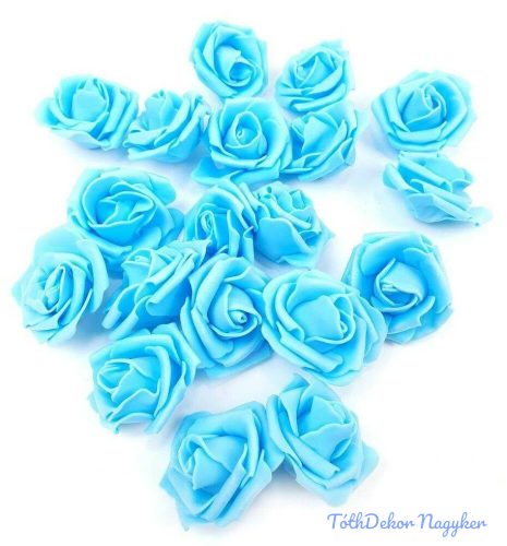 Polifoam rózsa virágfej habrózsa 4 cm - Világos Kék
