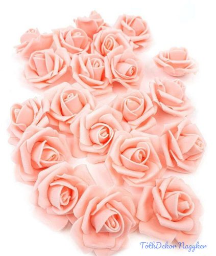 Polifoam rózsa virágfej habrózsa 4 cm - Halvány Barack