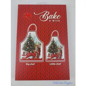 Anya-lánya konhyai kötény szett - Piros Anyus