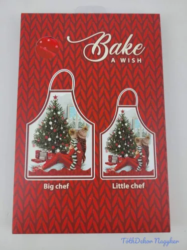 Anya-lánya konhyai kötény szett - Piros Anyus