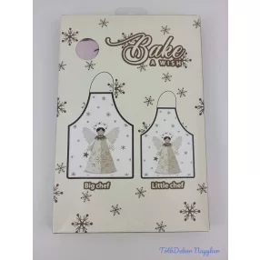 Anya-lánya konhyai kötény szett - Angyalkás