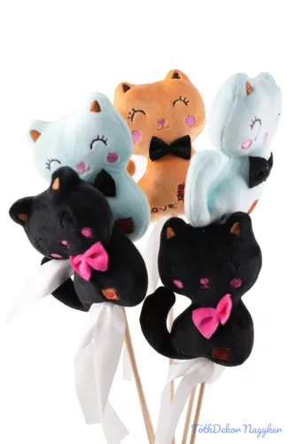 Pálcás plüss figura - Színes Cica 2