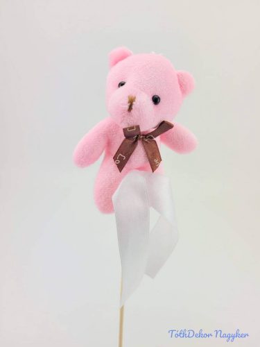 Színes maci plüss pálcás figura - Rózsaszín