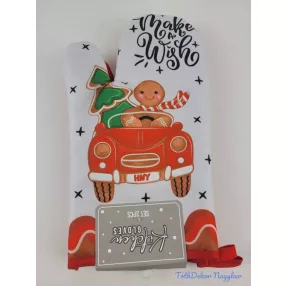 Sütőkesztyű pár - Piros Mézi