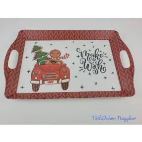 Karácsonyi tálca 23x34cm - Mézi autóban
