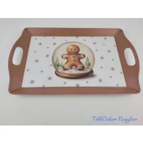 Karácsonyi tálca 23x34cm - Mézi hógömbben