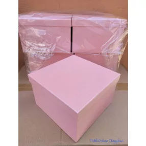 Papírdoboz kocka 20x20x13cm - Barackos Rózsaszín