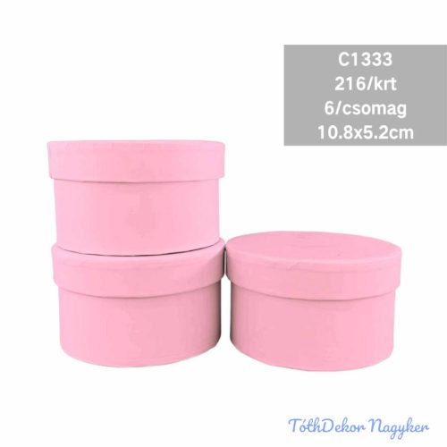 Papírdoboz kerek 10,8x5,2cm - Rózsaszín