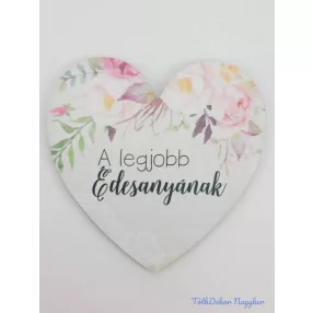 Szív felső virágos 9,5 cm - A legjobb Édesanyának