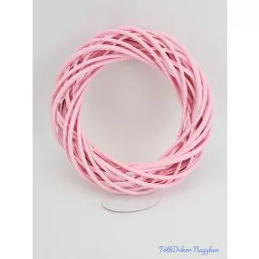 Vessző koszorú alap 25 cm - Rózsaszín