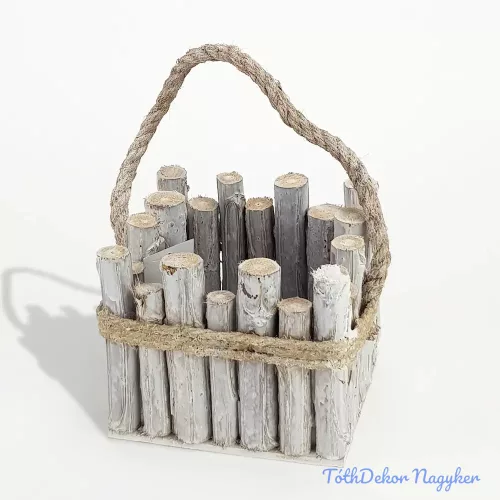 Kocka tároló farönkökből 15x15x12cm
