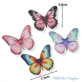 Nyomtatott dekorkarton - Színes pillangók 4db/csomag