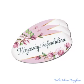   Nyomtatott dekorkarton - Házassági évfordulóra 8x4cm 3db/csomag