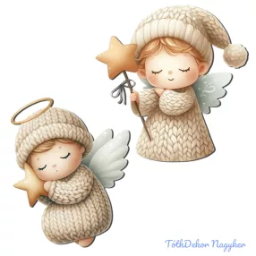 Nyomtatott dekorkarton - Angyalkák 2db/csomag