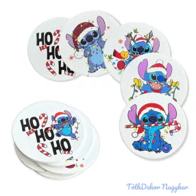   Nyomtatott dekorkarton - Stich karácsonyi szett 5cm 5db/csomag