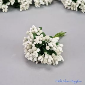 Bogyós rezgős mini csokor 9cm - Fehér