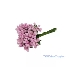 Bogyós rezgős mini csokor 9cm - Babarózsaszín