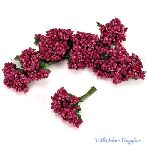 Bogyós rezgős mini csokor 9cm - Magenta