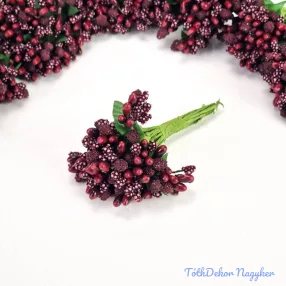 Bogyós rezgős mini csokor 9cm - Bordó