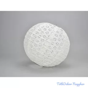 Papír lampion 25 cm - Fehér Csipkés