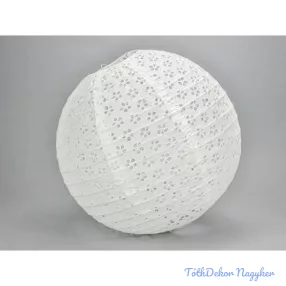 Papír lampion 30 cm - Fehér Csipkés