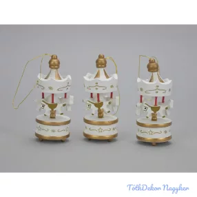 Körhinta kicsi 8x4cm - Fehér-Arany 3db/csomag