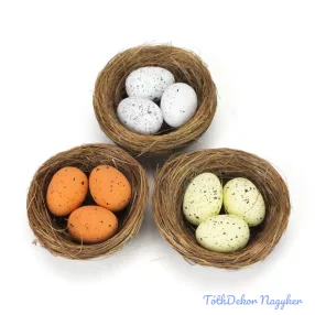 Tojások fészekben 3szett/cs - Fehér-Natúr-Krém