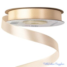 Szatén szalag 12 mm x 22.86 m - Ekrü